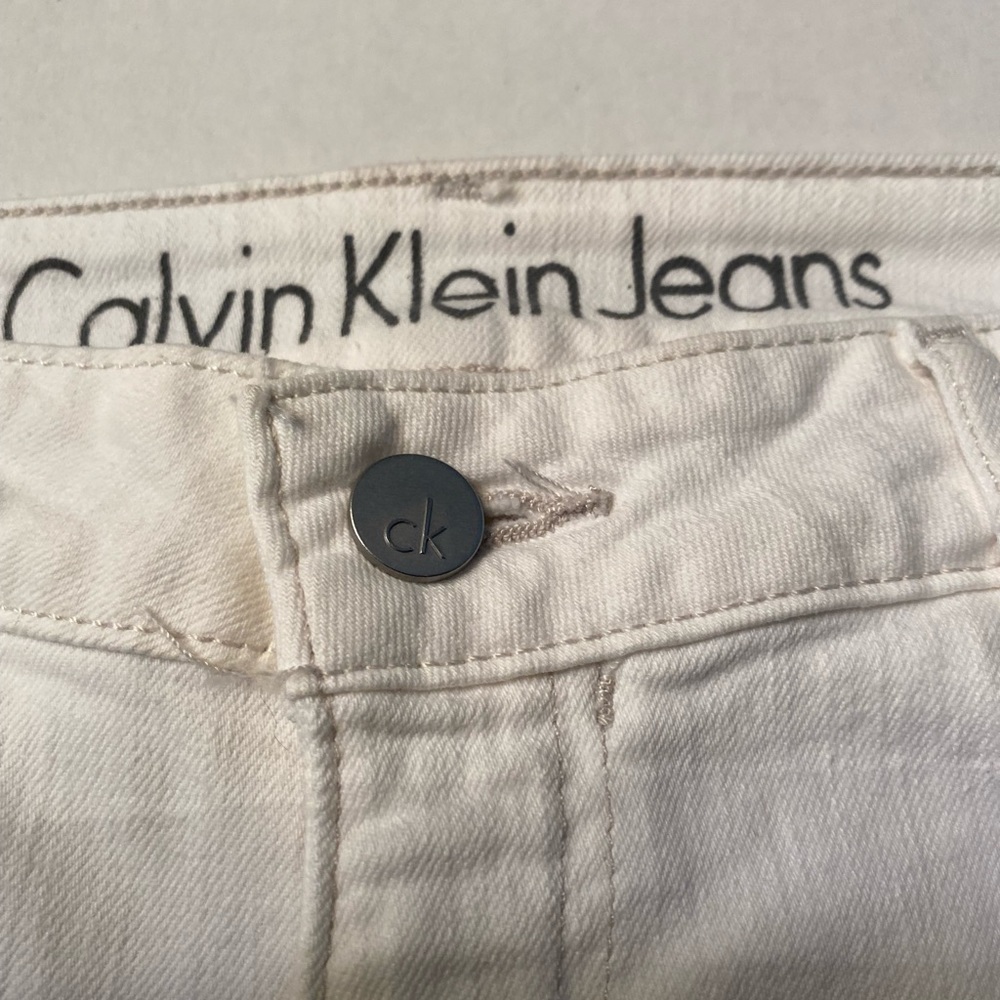Calvin Klein White Jeans Straight Leg - Picture 2 of 4